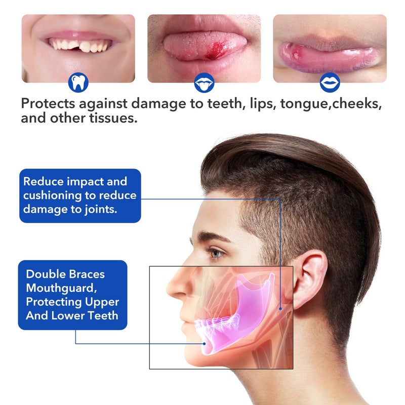 TEETH WALLS Mouth Guard Sports Youth Adult  Mouthguard for Braces Sparring Mouth Guard Double Braces  Soft  No Boiling Required  Football  Taekwondo  Jujitsu and Karate. - Image 3